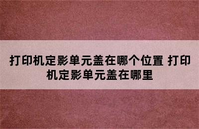 打印机定影单元盖在哪个位置 打印机定影单元盖在哪里